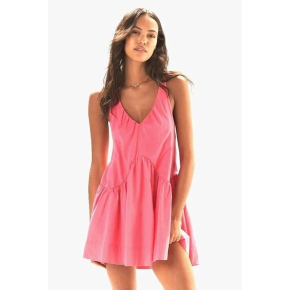 Daily Practice Anthropologie Spring Fling Racerback Mini Dress Pink M NEW 280403 - Picture 1 of 8